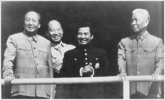 Mao-Peng Zhen-Sihanouk-Liu Shaoqi in 1956--credit US Army